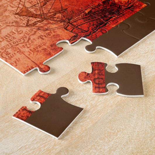 Puzzle antike Landkarte Sepia Töne (Seite)