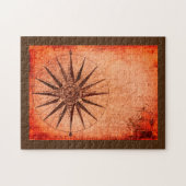 Puzzle antike Landkarte Sepia Töne (Horizontal)