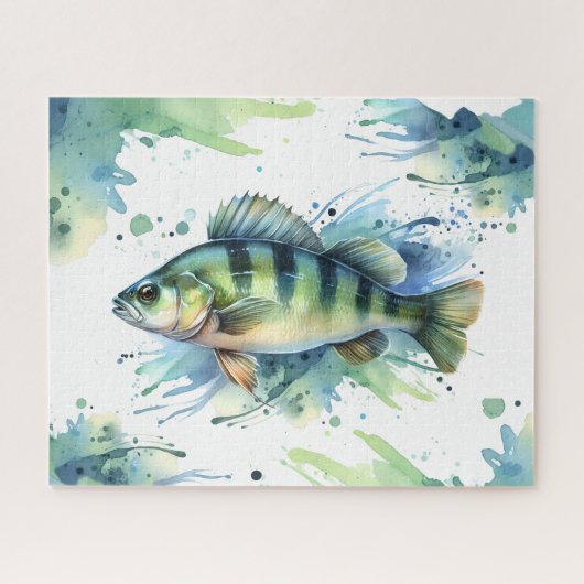 Puzzle - Aquarell-Serie: Barsch (Horizontal)