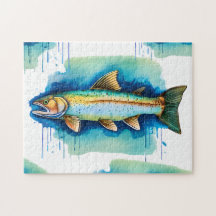 Puzzle - Aquarellreihe: Forellen/Lachs