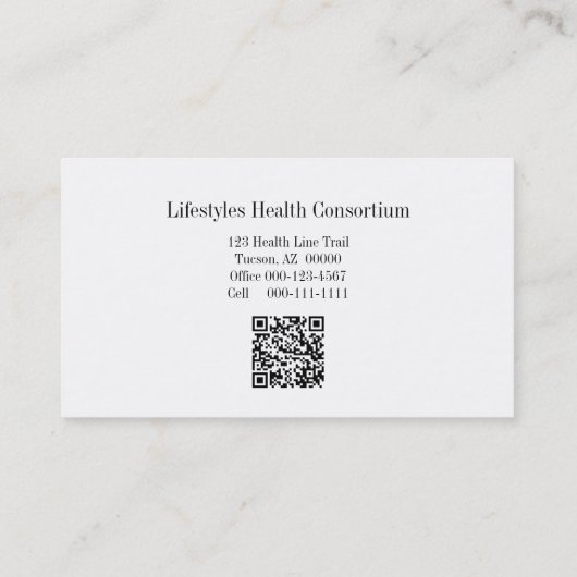 Puzzle auf Gabelzinken QR-Code Gesundheit Beruflic Visitenkarte (Rückseite)