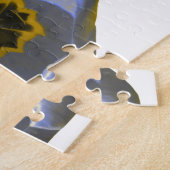 Puzzle aus blau und gelb (Seite)