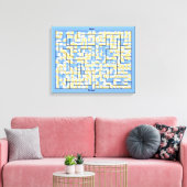 Puzzle aus blau und gelb leinwanddruck (Insitu (Wohnzimmer))