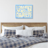 Puzzle aus blau und gelb leinwanddruck (Insitu (Schlafzimmer))