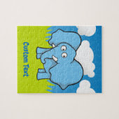 Puzzle aus Blauem Elefant Cartoon (Horizontal)