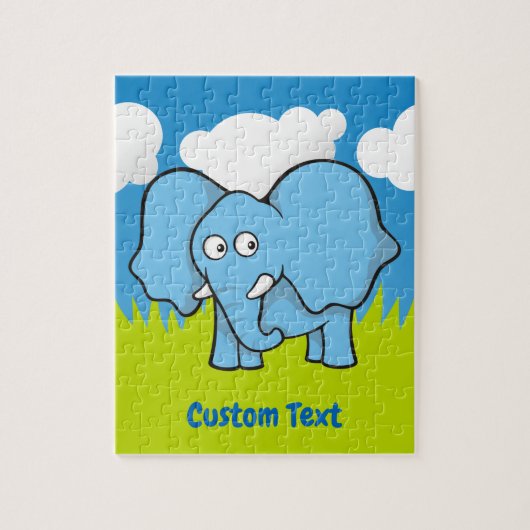 Puzzle aus Blauem Elefant Cartoon (Vertikal)