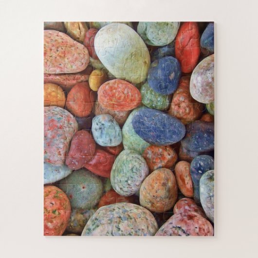 Puzzle aus farbigem Stein, 56 umstrittene Stücke (Vertikal)