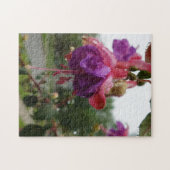 Puzzle aus Foto-Puzzle mit kreativer Rosa Fuchsia- (Horizontal)