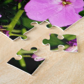 Puzzle aus Kreativholz Blume, grünes Foto (Seite)