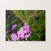 Puzzle aus Kreativholz Blume, grünes Foto (Horizontal)