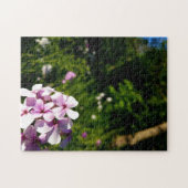 Puzzle aus Kreativholz Blume, grünes Foto (Horizontal)