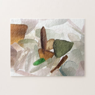 Puzzle aus Meerglas oder Strandglas