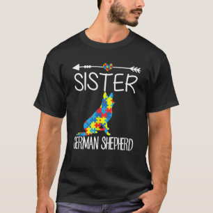 Puzzle Autism Herzchen Schwester Deutscher Schäfer T-Shirt