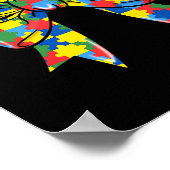 Puzzle Autism Ribbon Coquette Bow Be Kind Autismus Poster (Ecke)