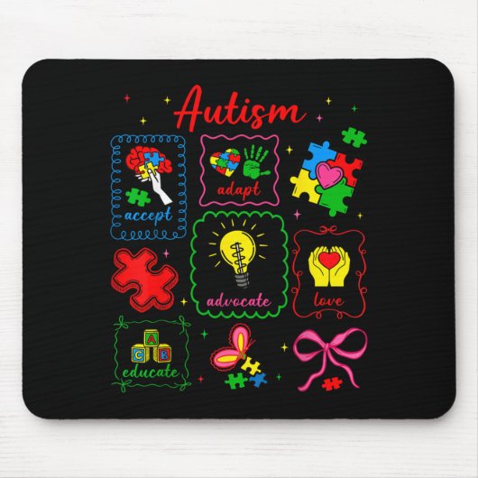 Puzzle Autismus-Band Autismus-Bewusstsein Männer F Mousepad (Vorne)
