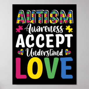 Puzzle Autismus Bewusstsein Akzeptanz Liebe Dis Poster