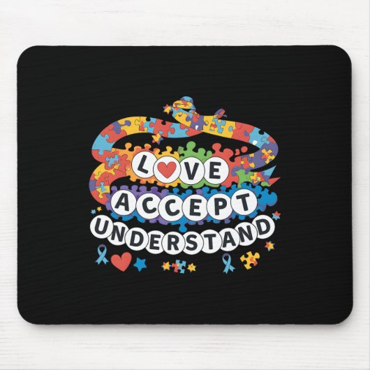 Puzzle Autismus Bewusstsein Freundschaft Bracelet Mousepad (Vorne)