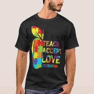 Puzzle Autismus Bewusstsein Lehrer akzeptieren Ver T-Shirt
