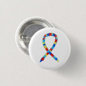Puzzle Autismus Bewusstsein Ribbon Custom Art Butt Button (Vorne & Hinten)