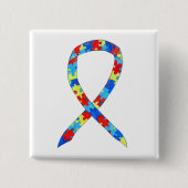 Puzzle Autismus Bewusstsein Ribbon Custom Art Butt Button (Vorderseite)