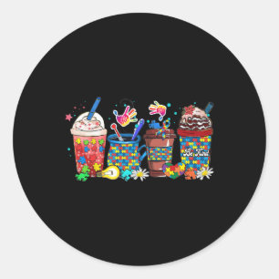 Puzzle Autismus Bewusstsein Tag Kaffee Latte Cups Runder Aufkleber