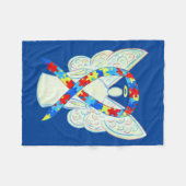 Puzzle Awareness Ribbon Engel Custom Soft Blanket Fleecedecke (Vorderseite (Horizontal))