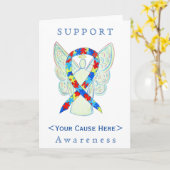 Puzzle Awareness Ribbon Engel individuelle Karte (Gelbe Blume)
