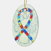 Puzzle Awareness Ribbon Engel Pendant Ornament (Links)