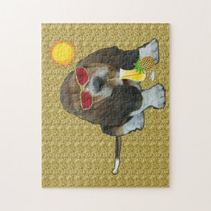 Puzzle Baby Basset Hound Sommerzeit