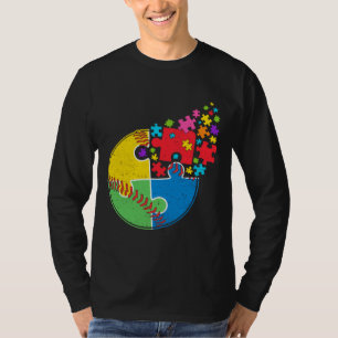 Puzzle Baseball Unterstützung Autismus Bewusstsein T-Shirt