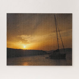 Puzzle bei Sonnenuntergang