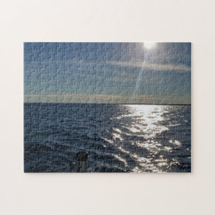 Puzzle beim Angeln von Wasser in der Landschaft