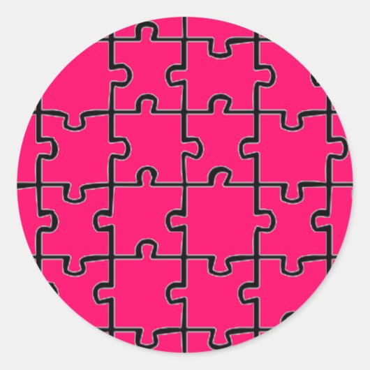 Puzzle bessert Muster GEWOHNHEITS-FARBE aus Runder Aufkleber (Vorderseite)