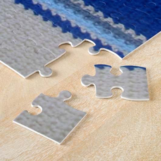 Puzzle - Blaue Streifen in Crochet (Seite)