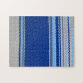 Puzzle - Blaue Streifen in Crochet (Horizontal)