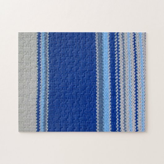 Puzzle - Blaue Streifen in Crochet (Horizontal)