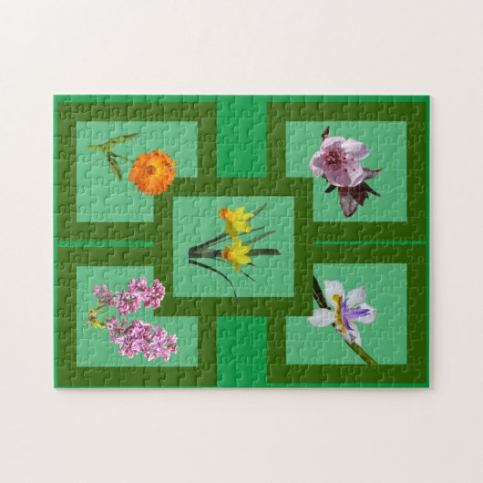 Puzzle - Blume in Rahmen kürzen (Horizontal)