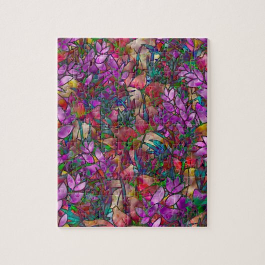 Puzzle Blumen Abstract Bleiglasfenster (Vertikal)