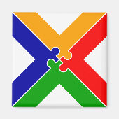 Puzzle Buchstabe X Monogramm Magnet (Vorne)