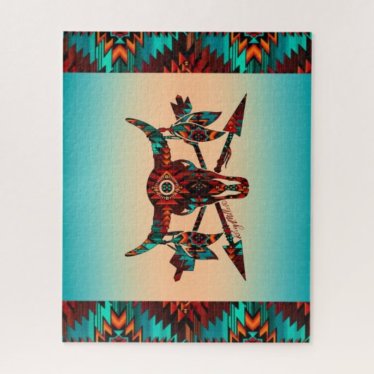 Puzzle Buffalo Skull and arrows (Vertikal)