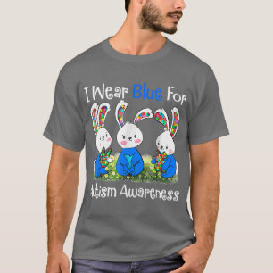 Puzzle Bunnies Ostertag ich trage Blau für Autismu T-Shirt