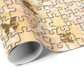 Puzzle Butterflies und Daisies-Browns von STaylor Geschenkpapier (Rolleneckpunkt)