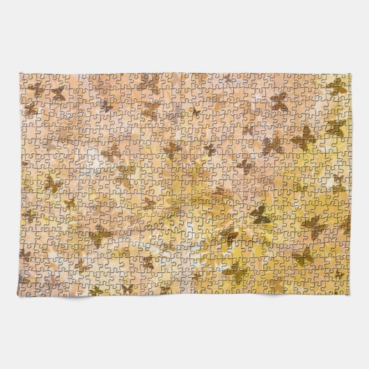 Puzzle Butterflies und Daisies-Browns von STaylor Küchentuch (Horizontal)