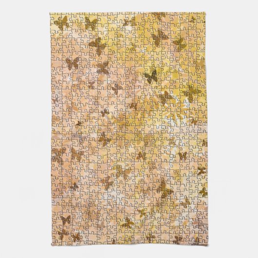 Puzzle Butterflies und Daisies-Browns von STaylor Küchentuch (Vertikal)