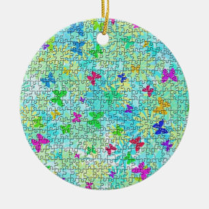 Puzzle Butterflies und Daisies-Colorful von ST. Ay Keramikornament