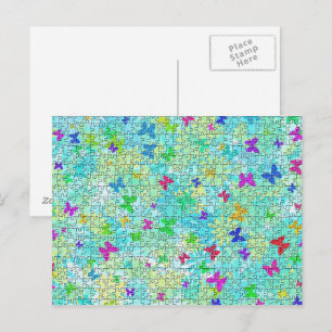Puzzle Butterflies und Daisies-Colorful von ST. Ay Postkarte