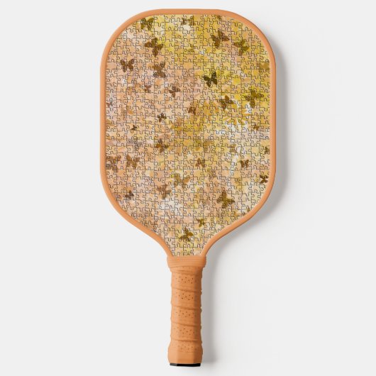 Puzzle Butterflies und Daisies von Shirley Taylor Pickleball Schläger (Rückseite)