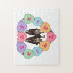Puzzle Candy Love Hearts mit Bassets