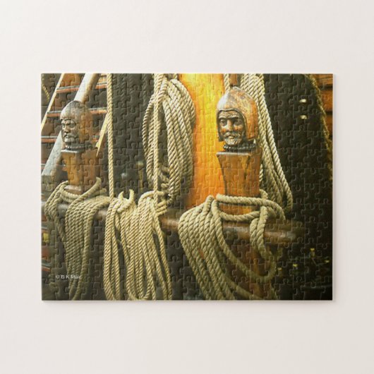 Puzzle - Carved Wooden Capstans (Horizontal)