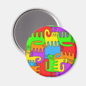 Puzzle Cats "Rainbow" 3-Magnet Magnet (Vorderseite/Rückseite)